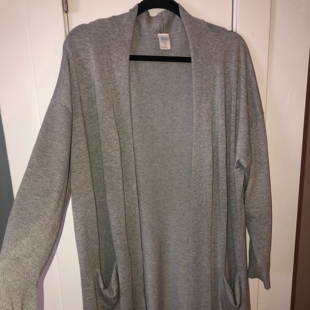 Long Grey Cardigan with pockets